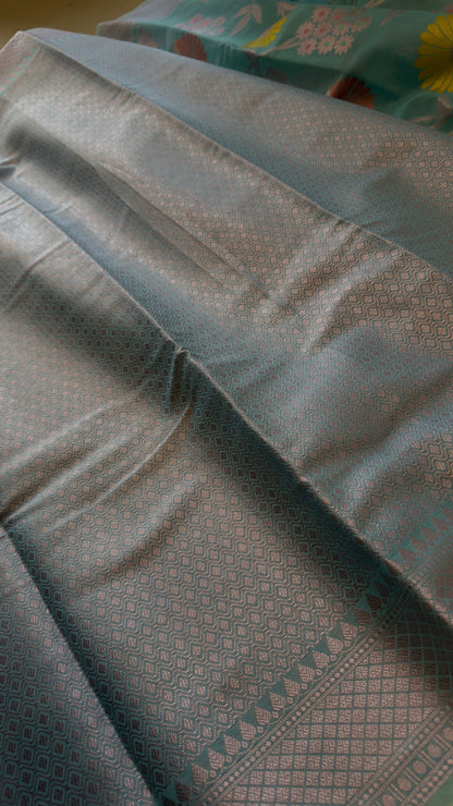 Blue Meenakari Banarasi Organza Saree