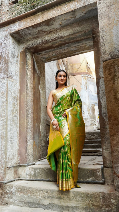 Green Silk Woven Banarasi Saree