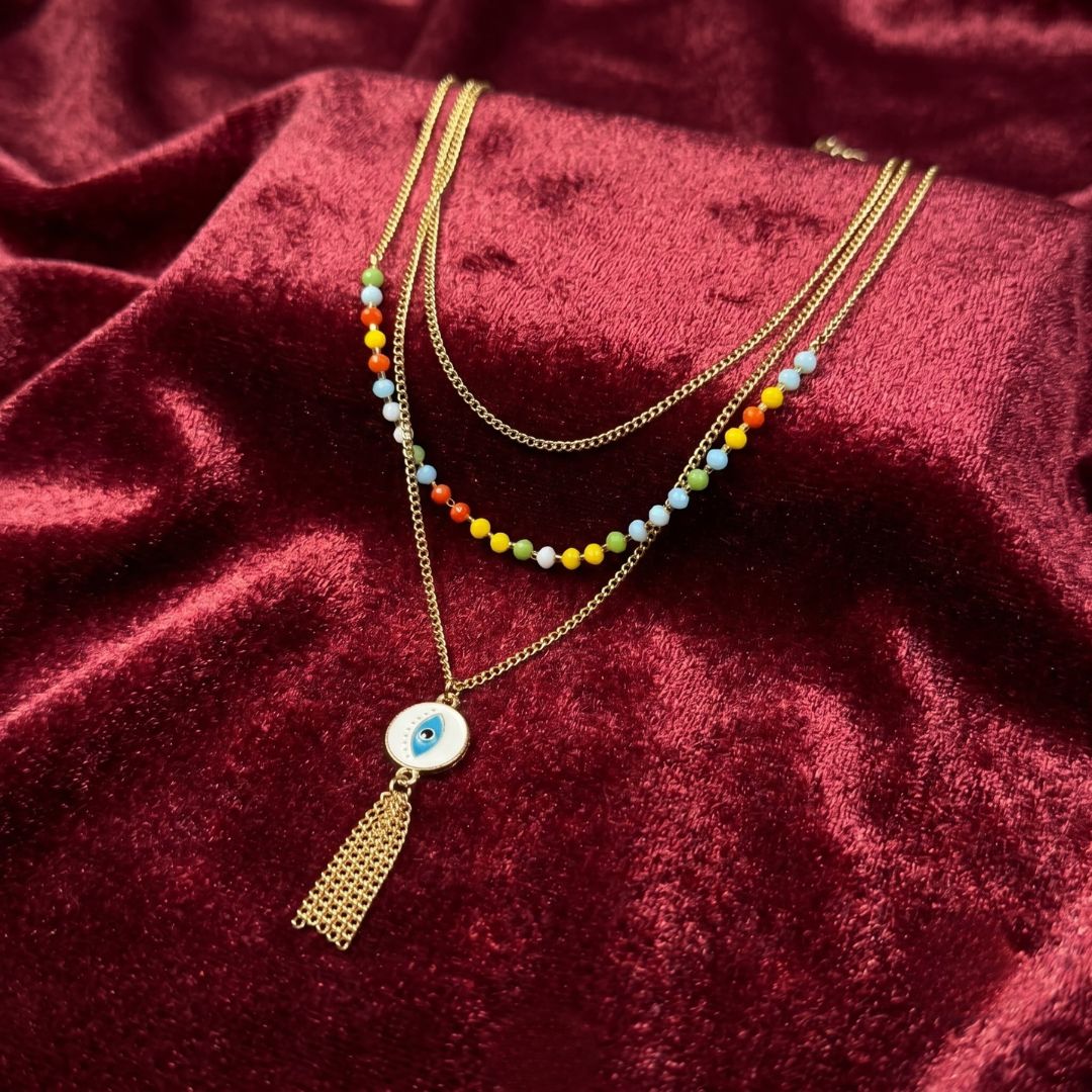 Anti-Tarnish Layered Evil Eye Necklace