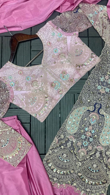 Ready-to-Wear Heavy Crepe Saree with Fully Stitched Sequin Blouse (Up to Size 42)