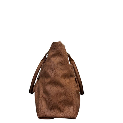 Tan Embossed Luxury Tote Bag
