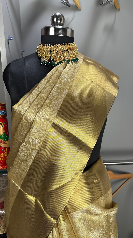 Gold Tissue Banarasi  Saree