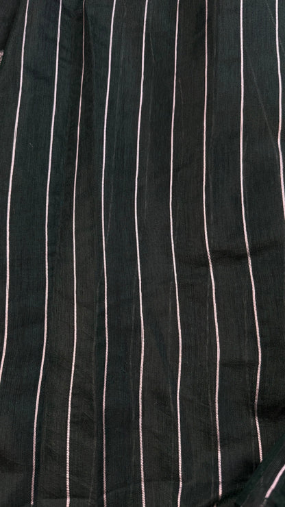 Banarashe greenn & Cream Handloom Banarasi Cotton Saree with Tribal Motifs