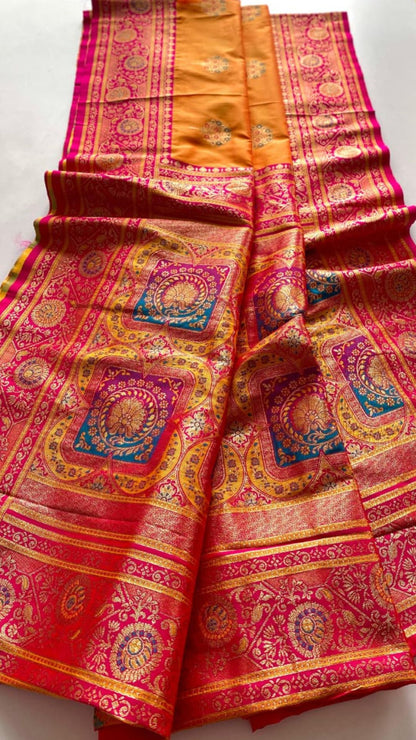 Premium Banarasi Silk Saree with Rich Weaving Pallu