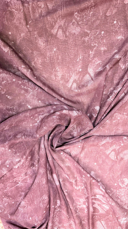 Trendy Mauve Zigzag Printed Georgette Saree with Floral Design & Blouse Piece – Lightweight Daily Wear Saree for Women