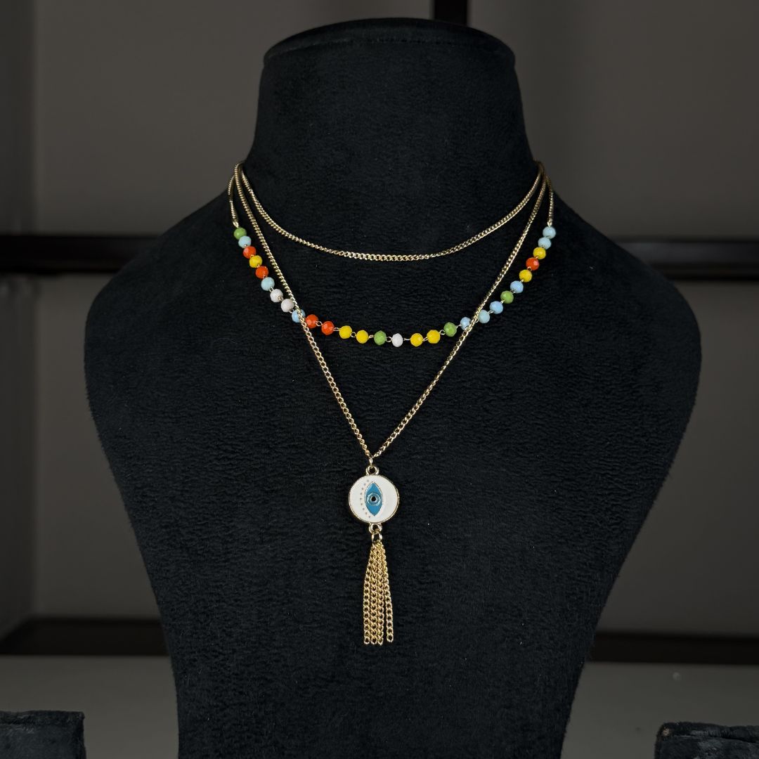 Anti-Tarnish Layered Evil Eye Necklace