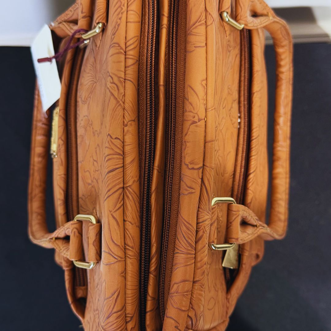 Tan Embossed Luxury Tote Bag