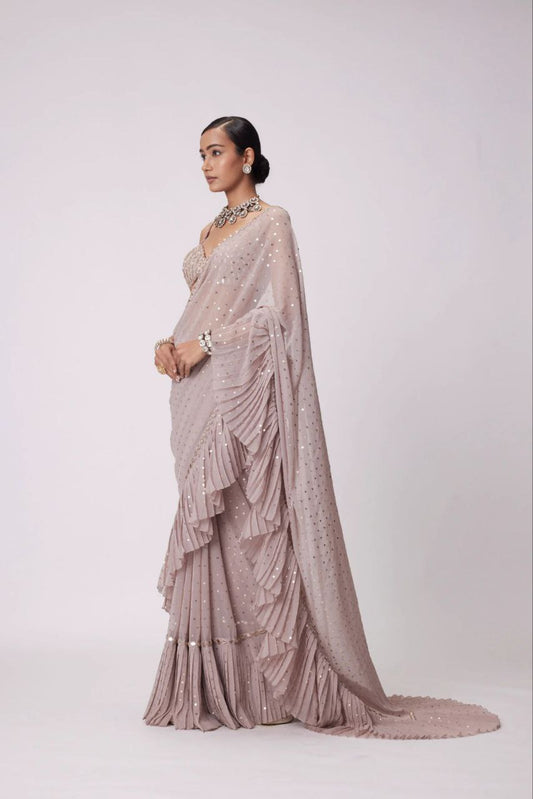 New Bollywood  Superhit Design  Launching  Equins Crush Pleated Saree