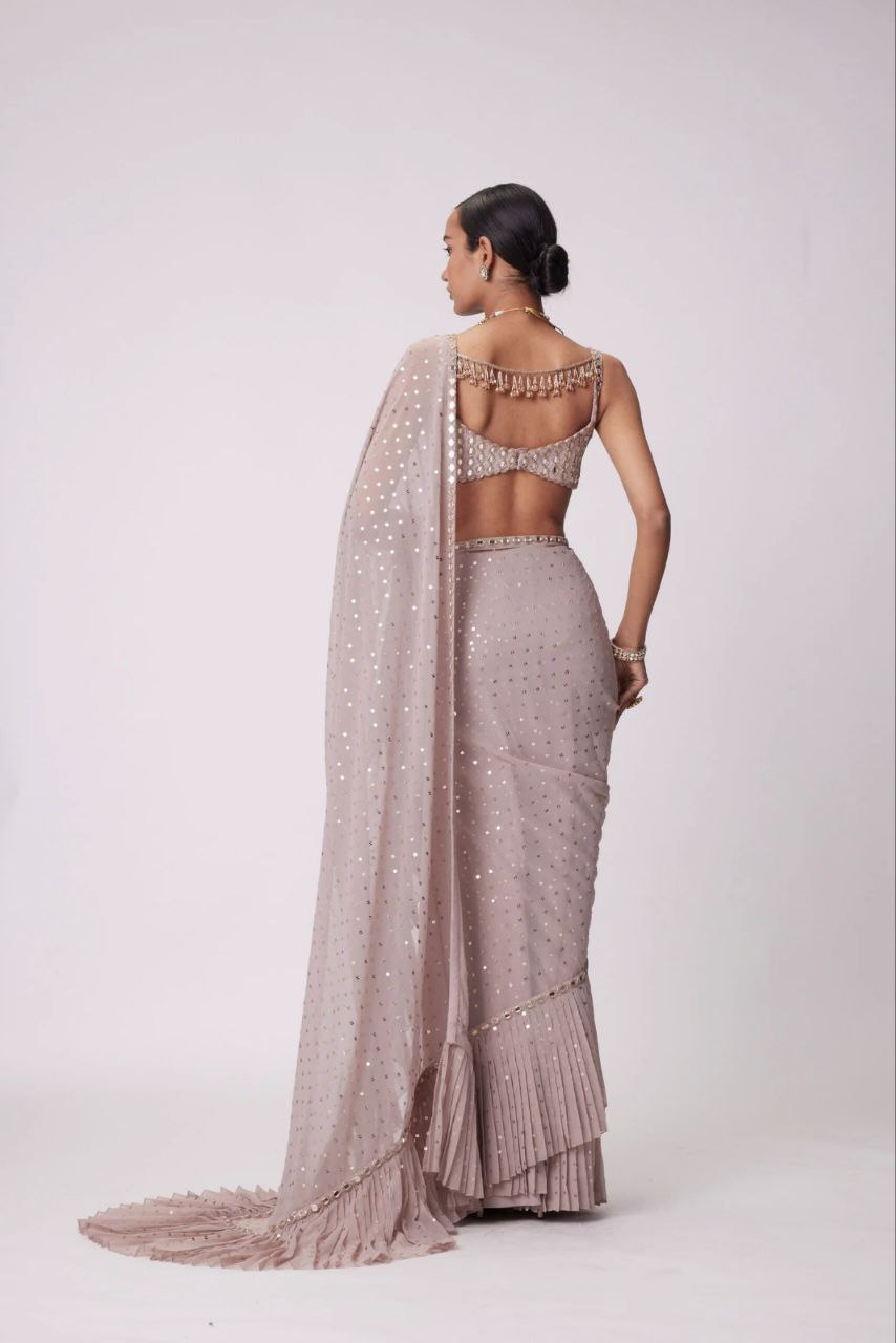 New Bollywood  Superhit Design  Launching  Equins Crush Pleated Saree