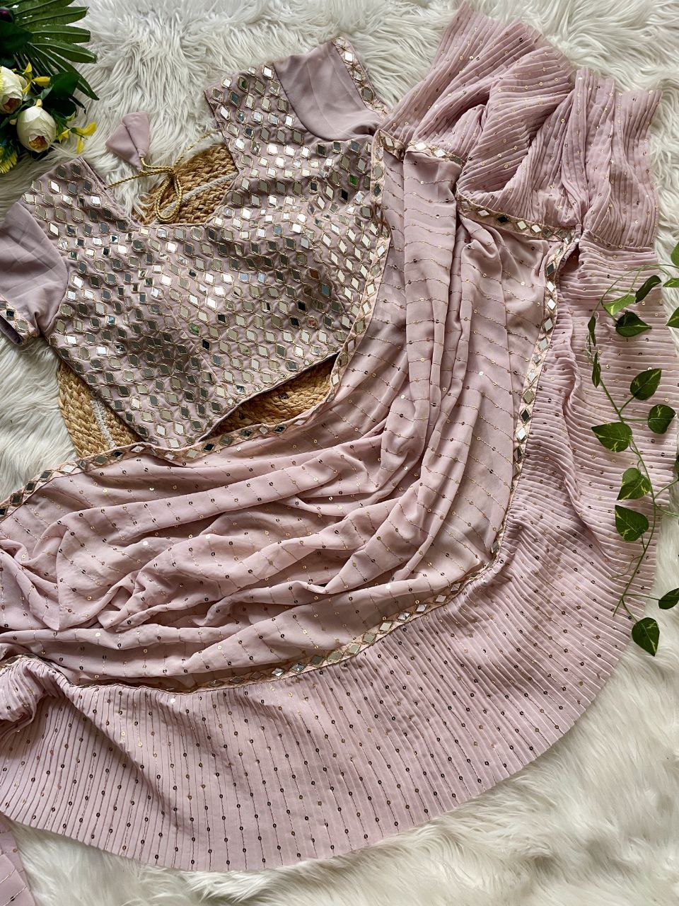 New Bollywood  Superhit Design  Launching  Equins Crush Pleated Saree