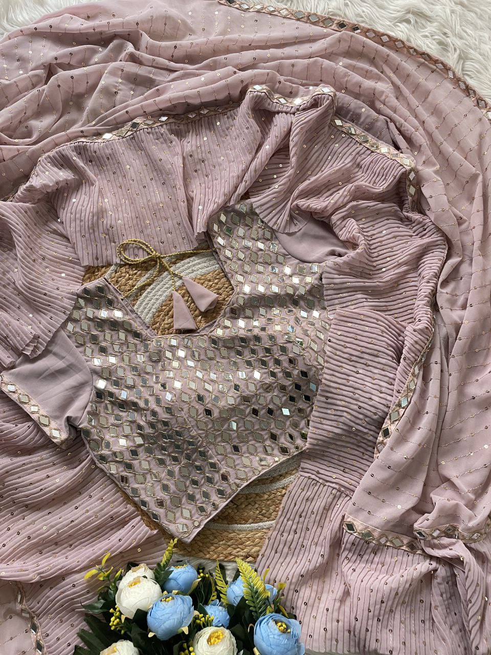 New Bollywood  Superhit Design  Launching  Equins Crush Pleated Saree