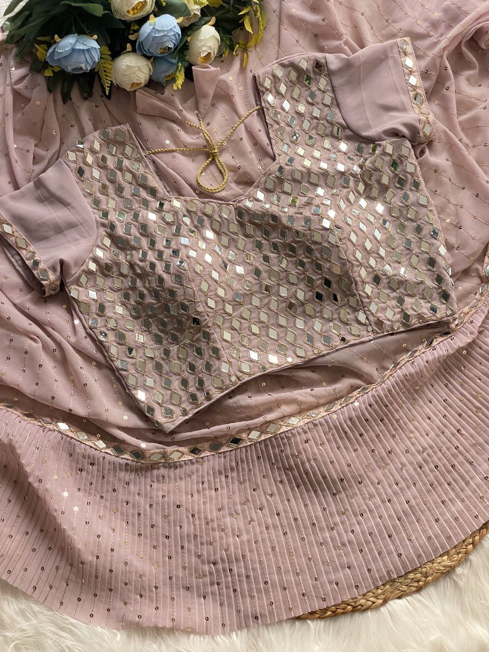 New Bollywood  Superhit Design  Launching  Equins Crush Pleated Saree