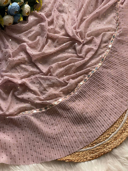 New Bollywood  Superhit Design  Launching  Equins Crush Pleated Saree