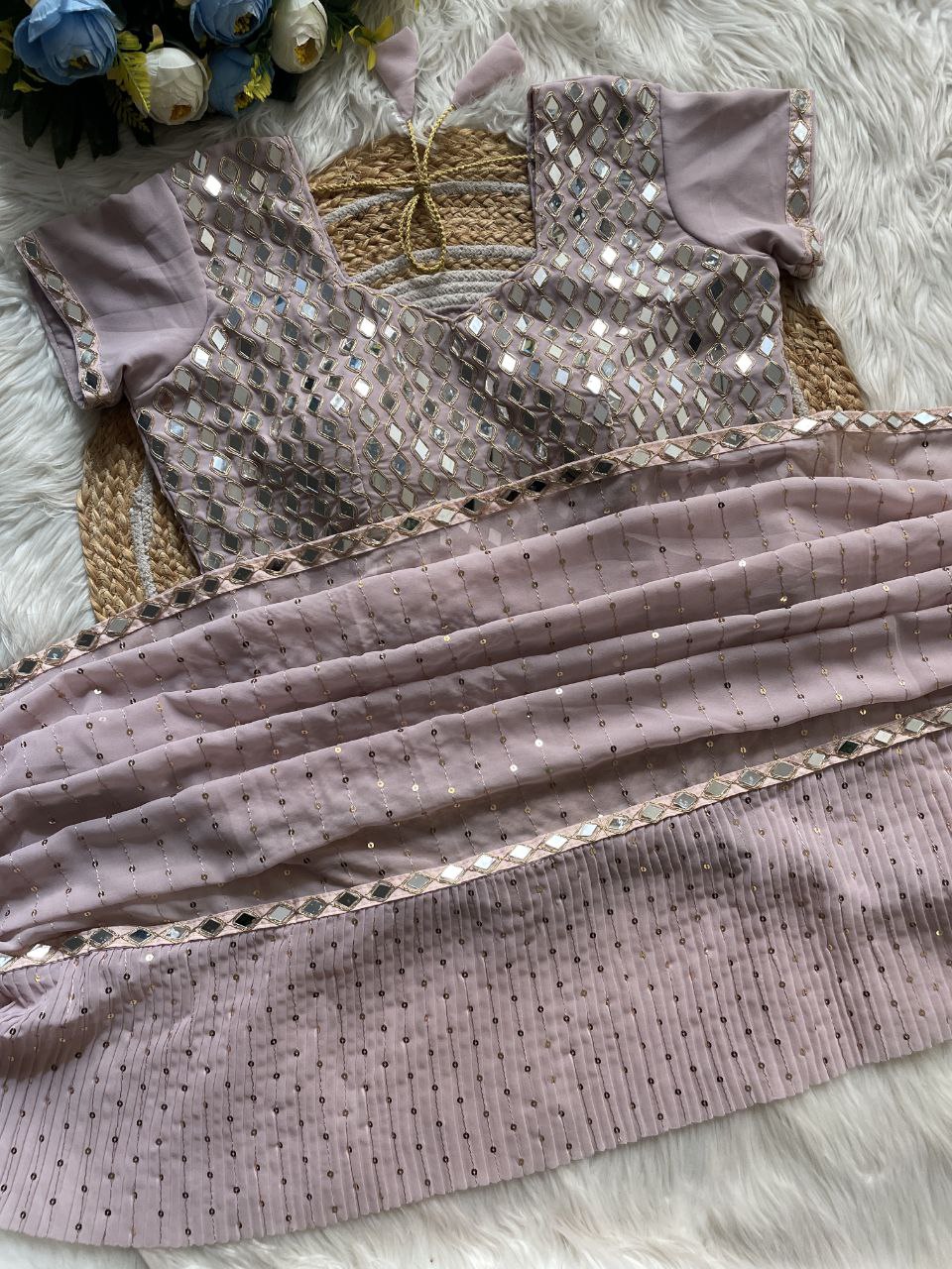 New Bollywood  Superhit Design  Launching  Equins Crush Pleated Saree