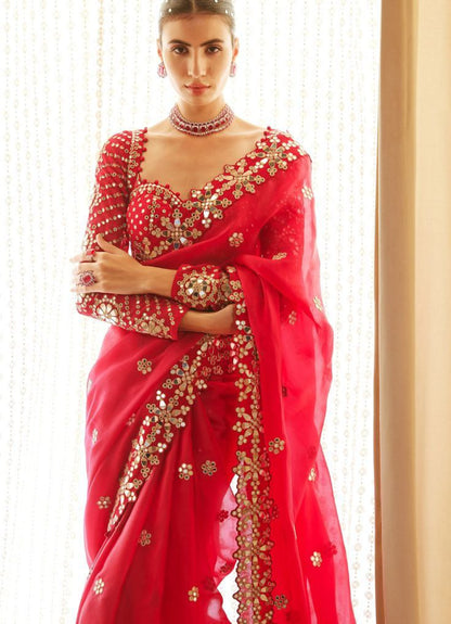 New Launching Bollywood BlockBuster Original Mirror Design Saree