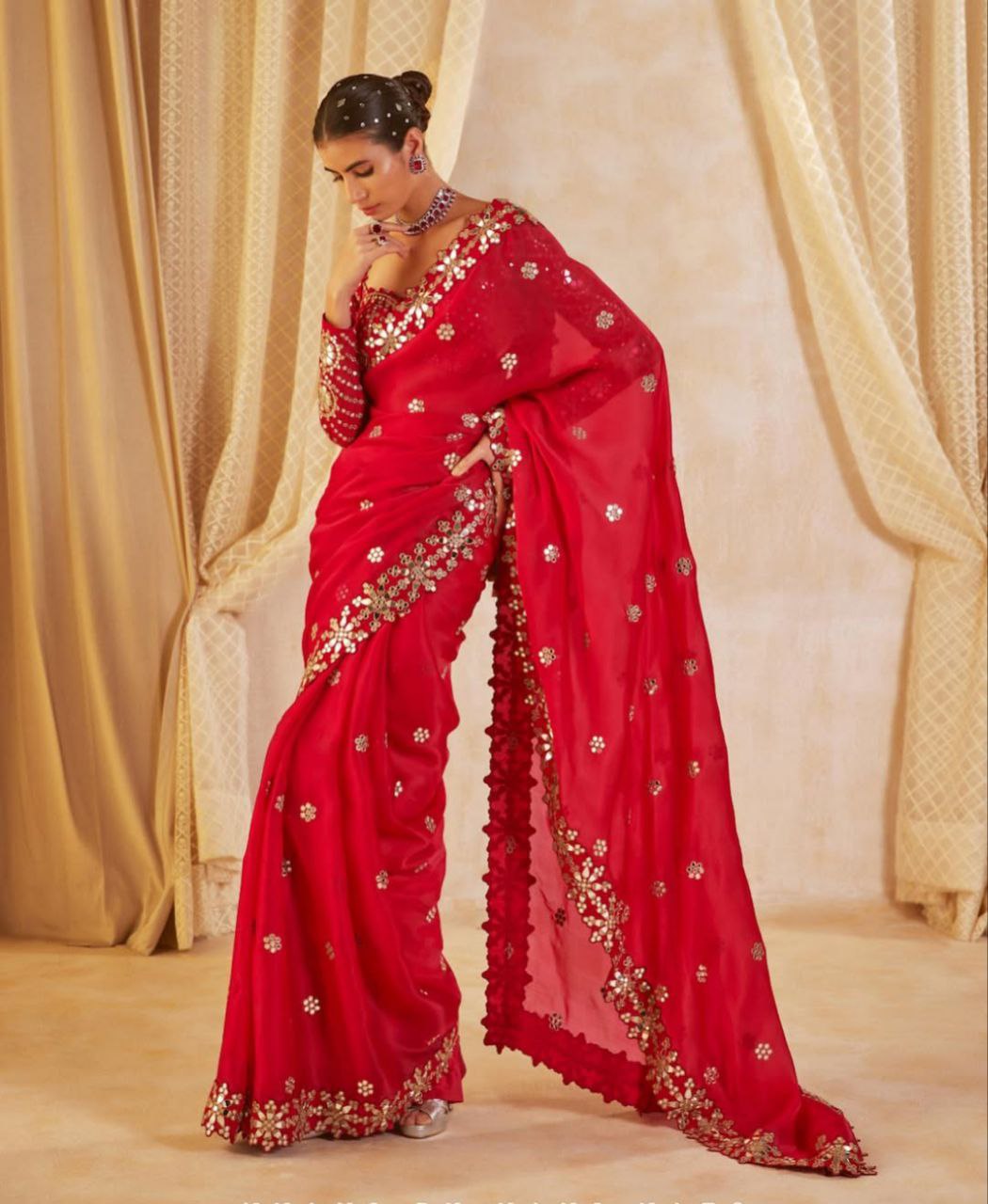 New Launching Bollywood BlockBuster Original Mirror Design Saree