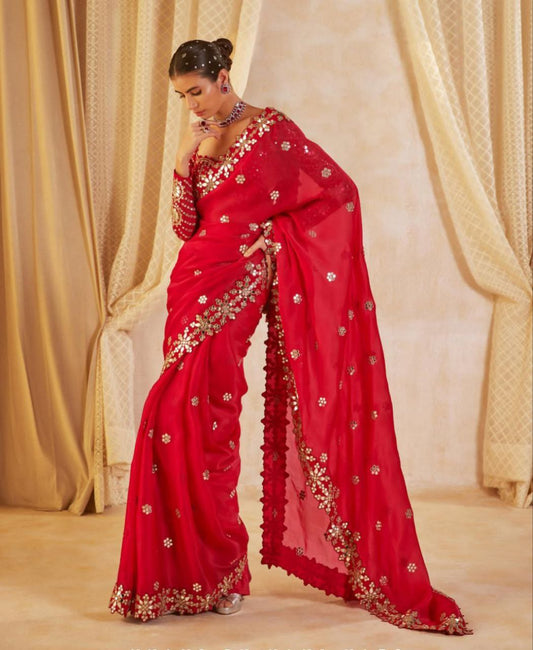 New Launching Bollywood BlockBuster Original Mirror Design Saree