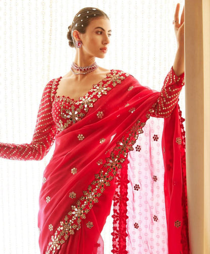 New Launching Bollywood BlockBuster Original Mirror Design Saree
