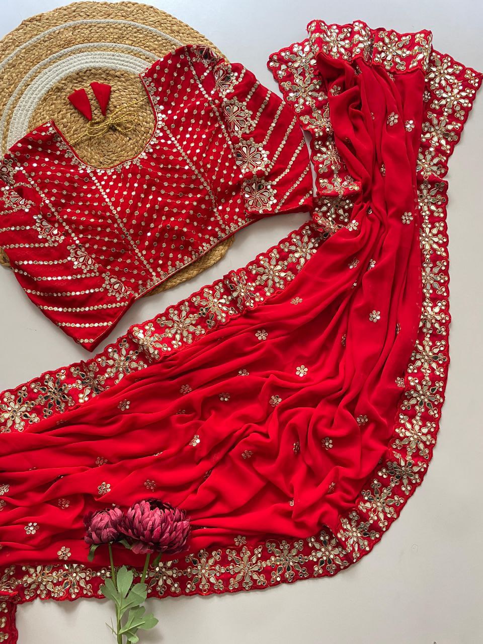 New Launching Bollywood BlockBuster Original Mirror Design Saree