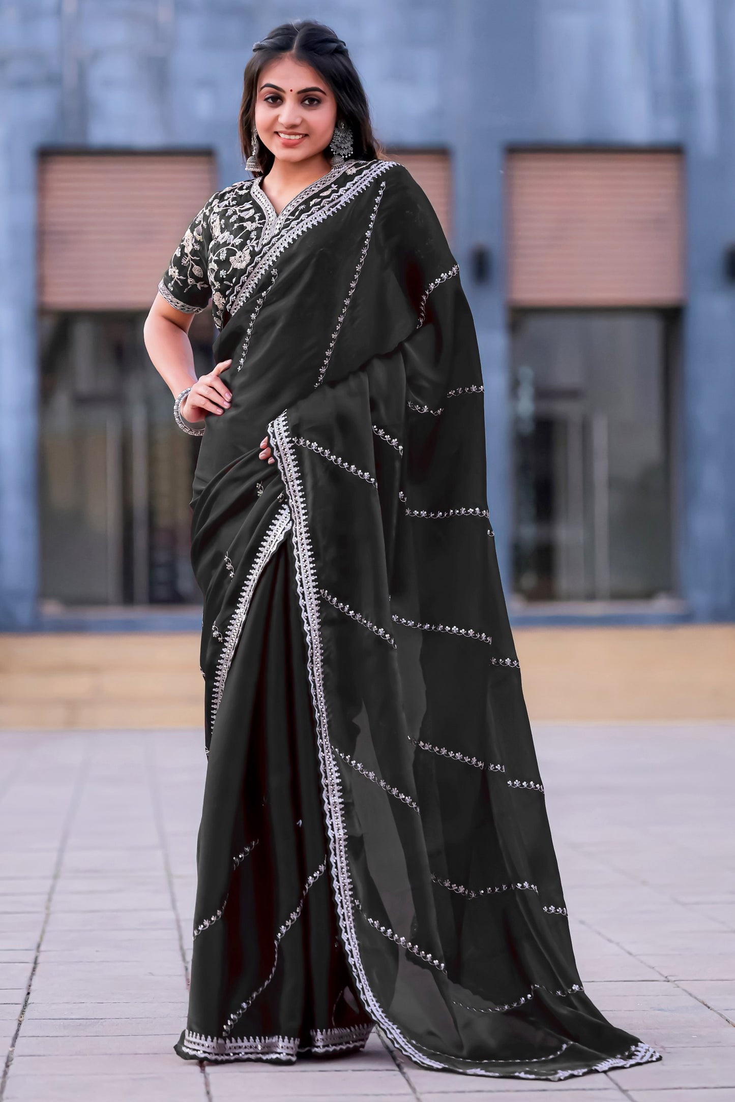 Bollywood collections party wear fancy  Georgette Saree