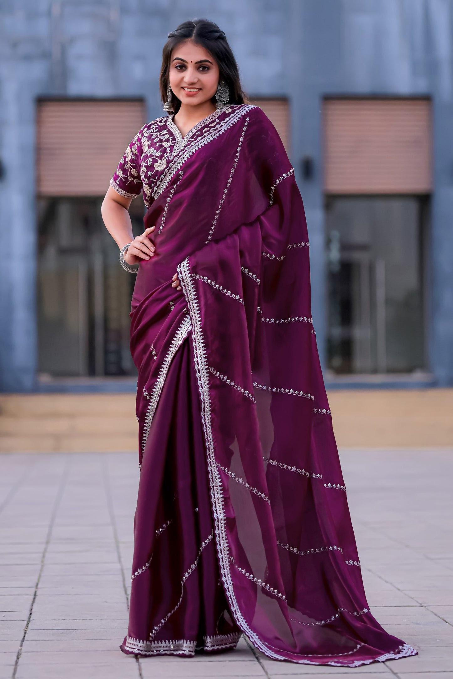 Red Bollywood Collections Party Wear Fancy Georgette Saree