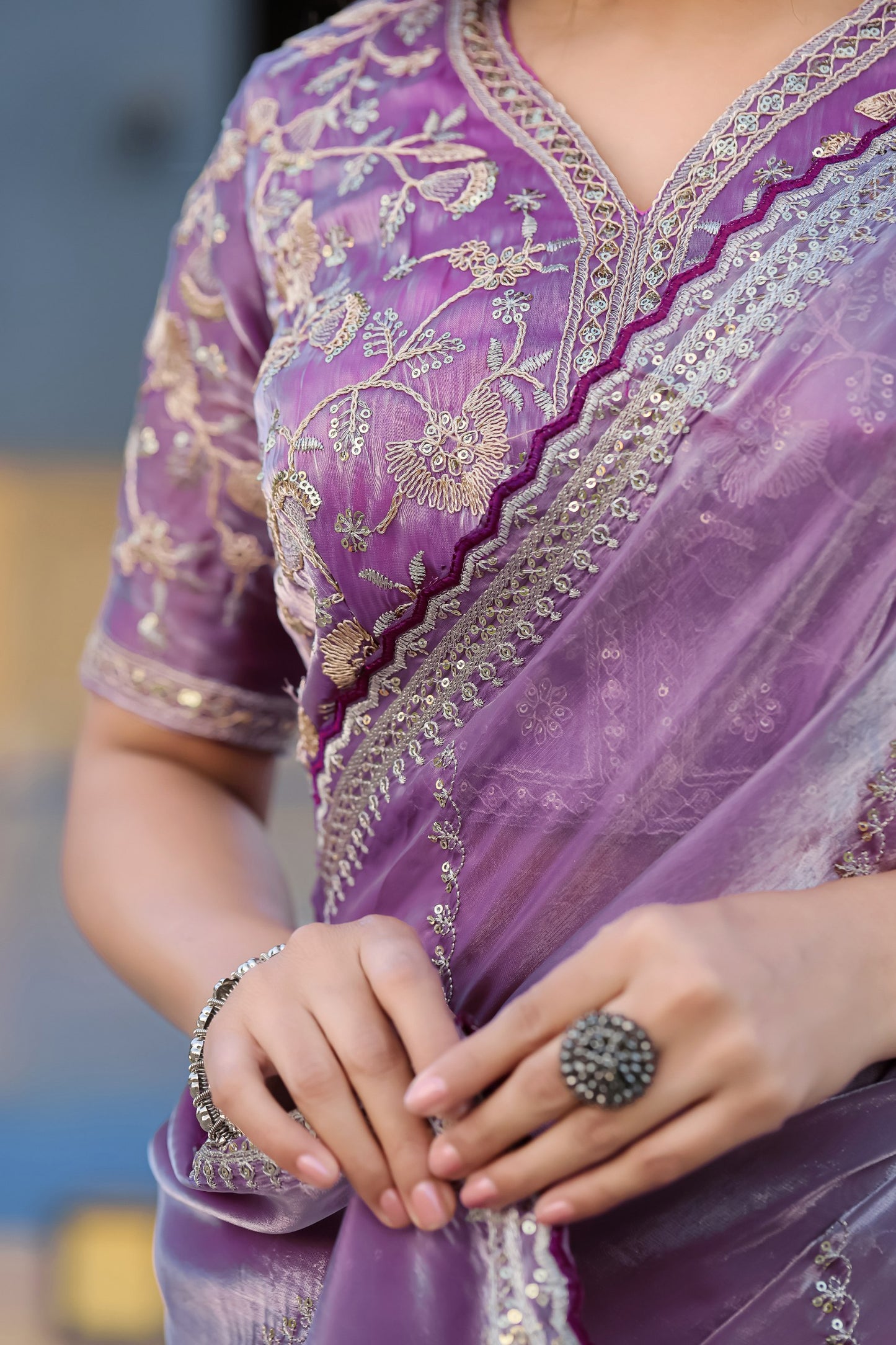 Party Wear Fancy Georgette Saree