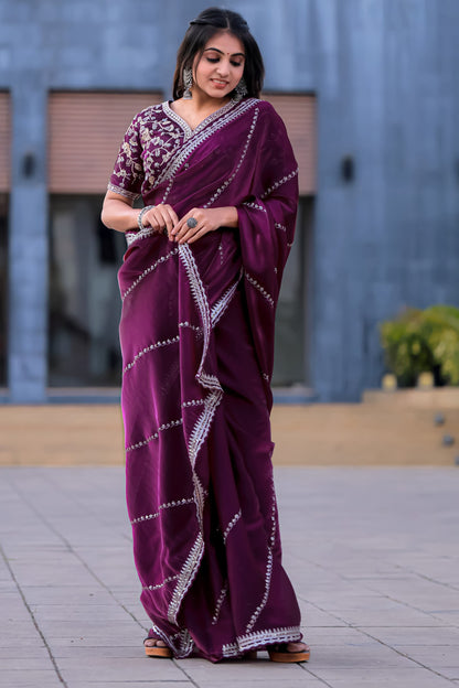 Red Bollywood Collections Party Wear Fancy Georgette Saree