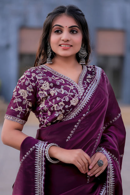 Red Bollywood Collections Party Wear Fancy Georgette Saree