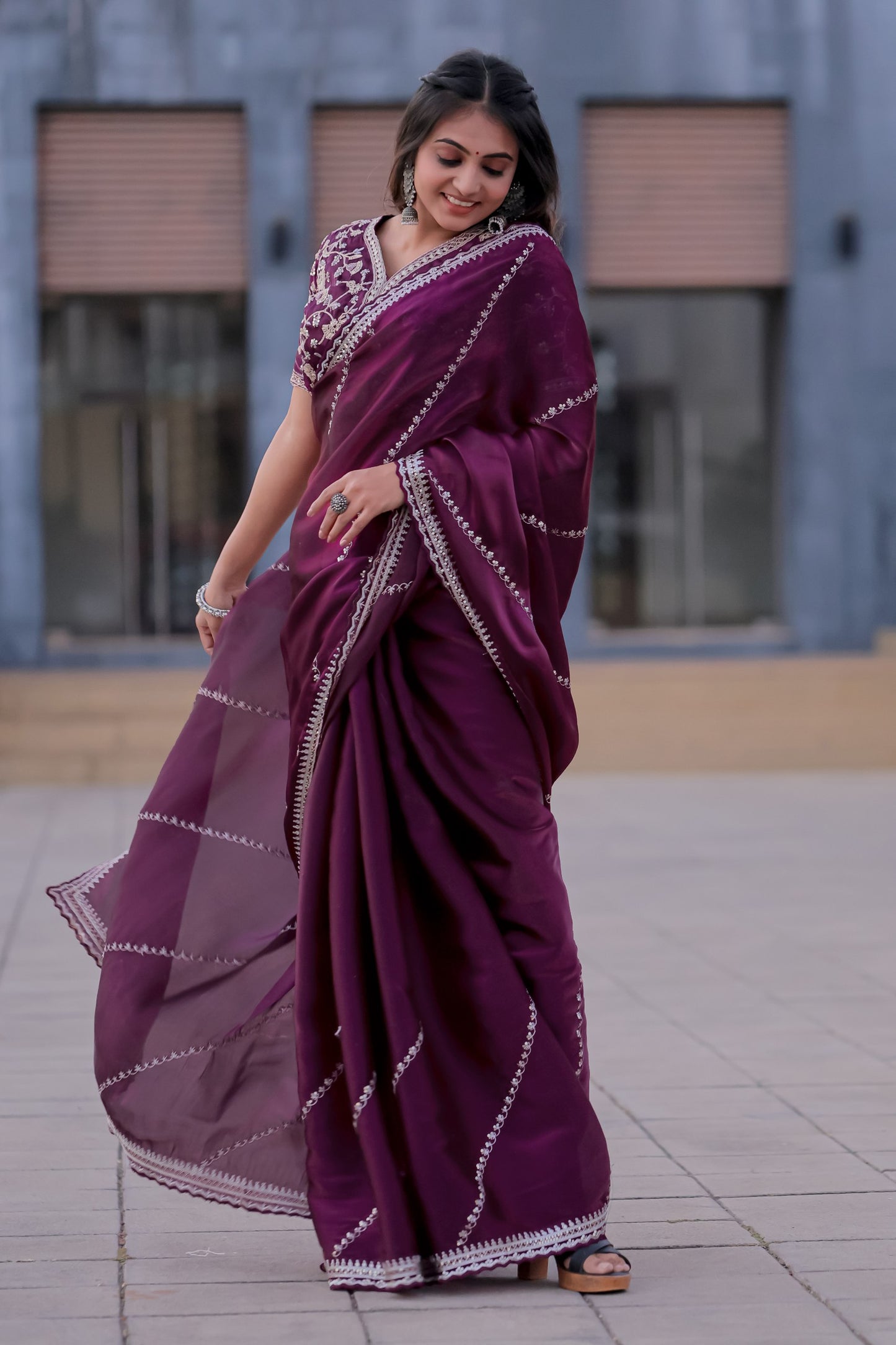 Red Bollywood Collections Party Wear Fancy Georgette Saree