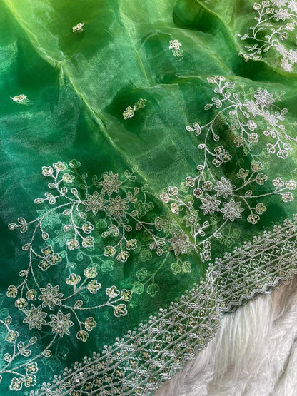 Bollywood collections party wear fancy Organza Silk  saree