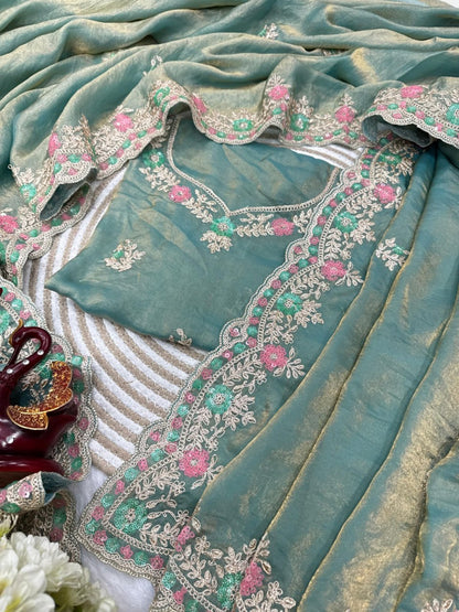 Bollywood collections party wear fancy Tebby Silk  saree