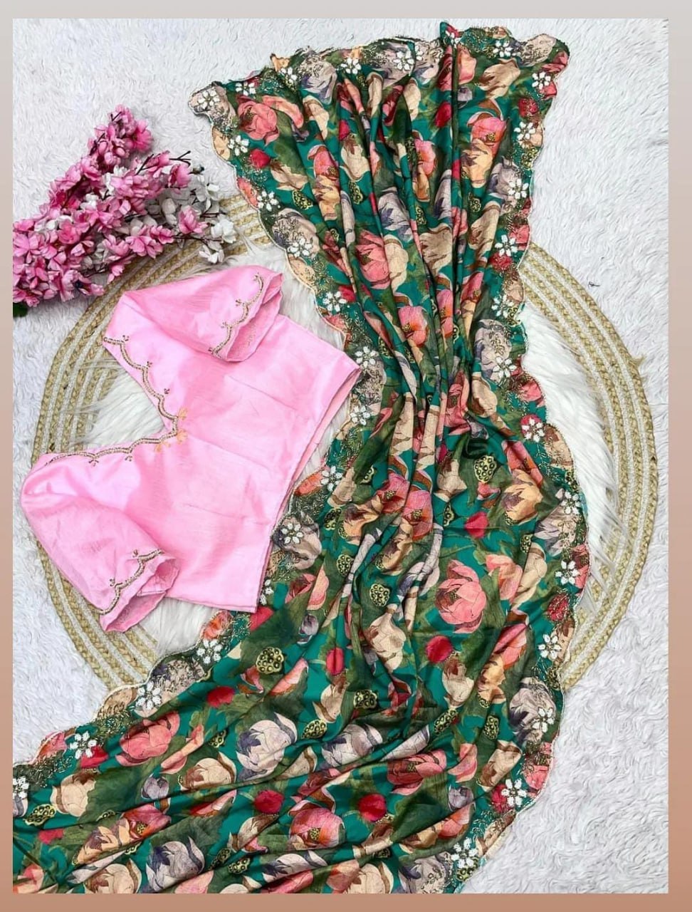 Bollywood collections party wear fancy Sattin Silk  saree