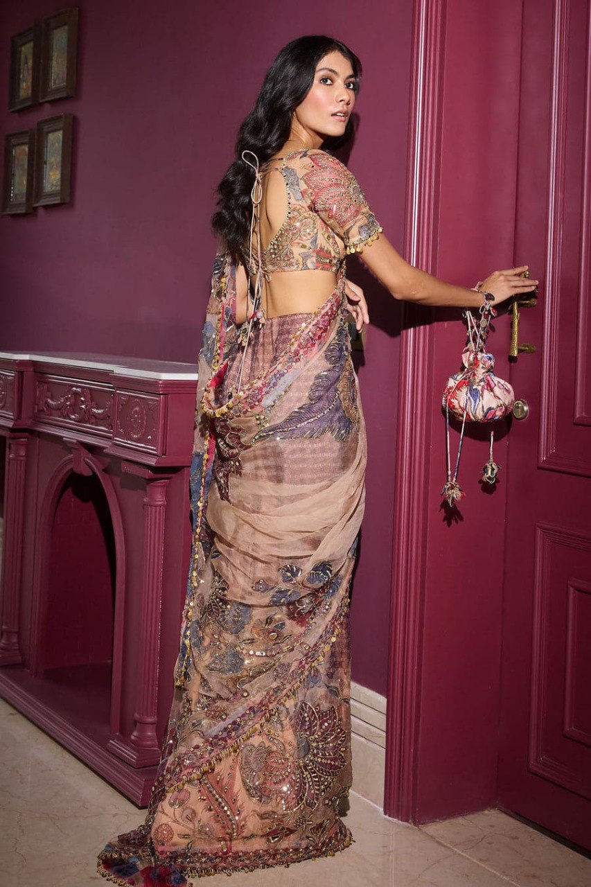 Bollywood collections party wear fancy Tebby Silk  saree