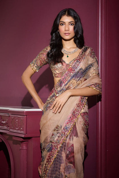 Bollywood collections party wear fancy Tebby Silk  saree