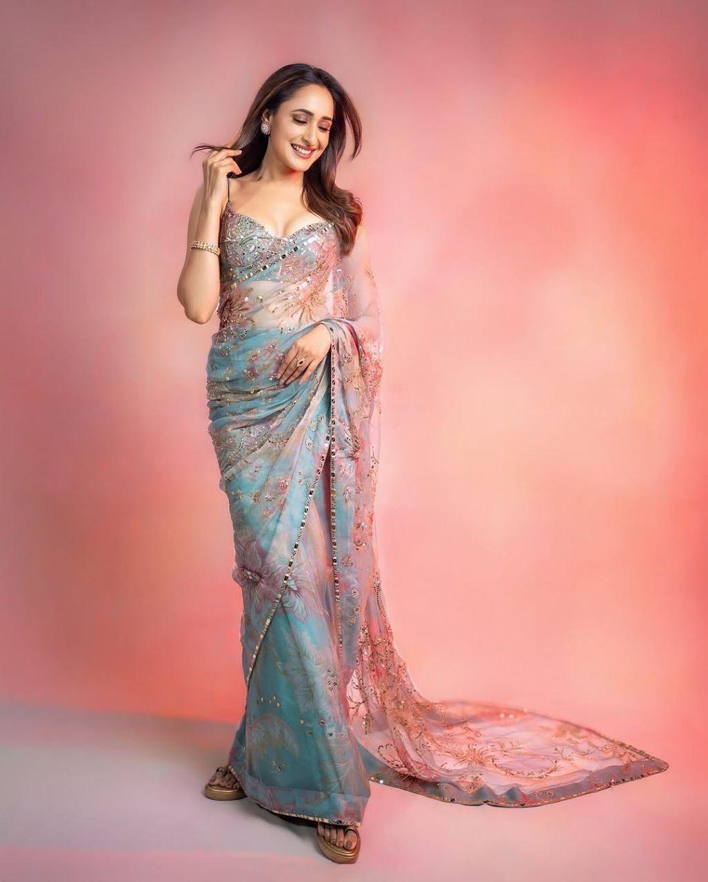 Bollywood collections party wear fancy  GeorgetteSilk  saree