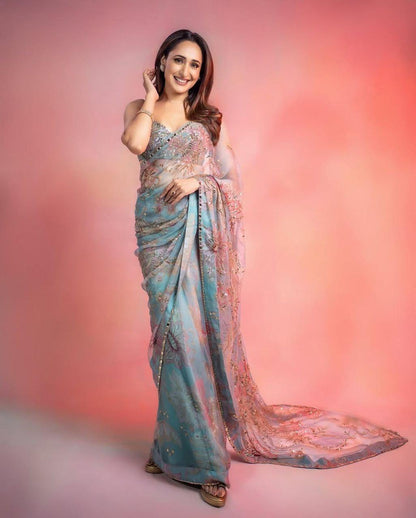 Bollywood collections party wear fancy  GeorgetteSilk  saree