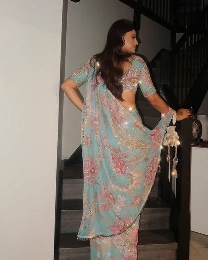 Bollywood collections party wear fancy  Georgette saree's