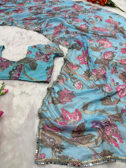 Bollywood collections party wear fancy  Georgette saree's