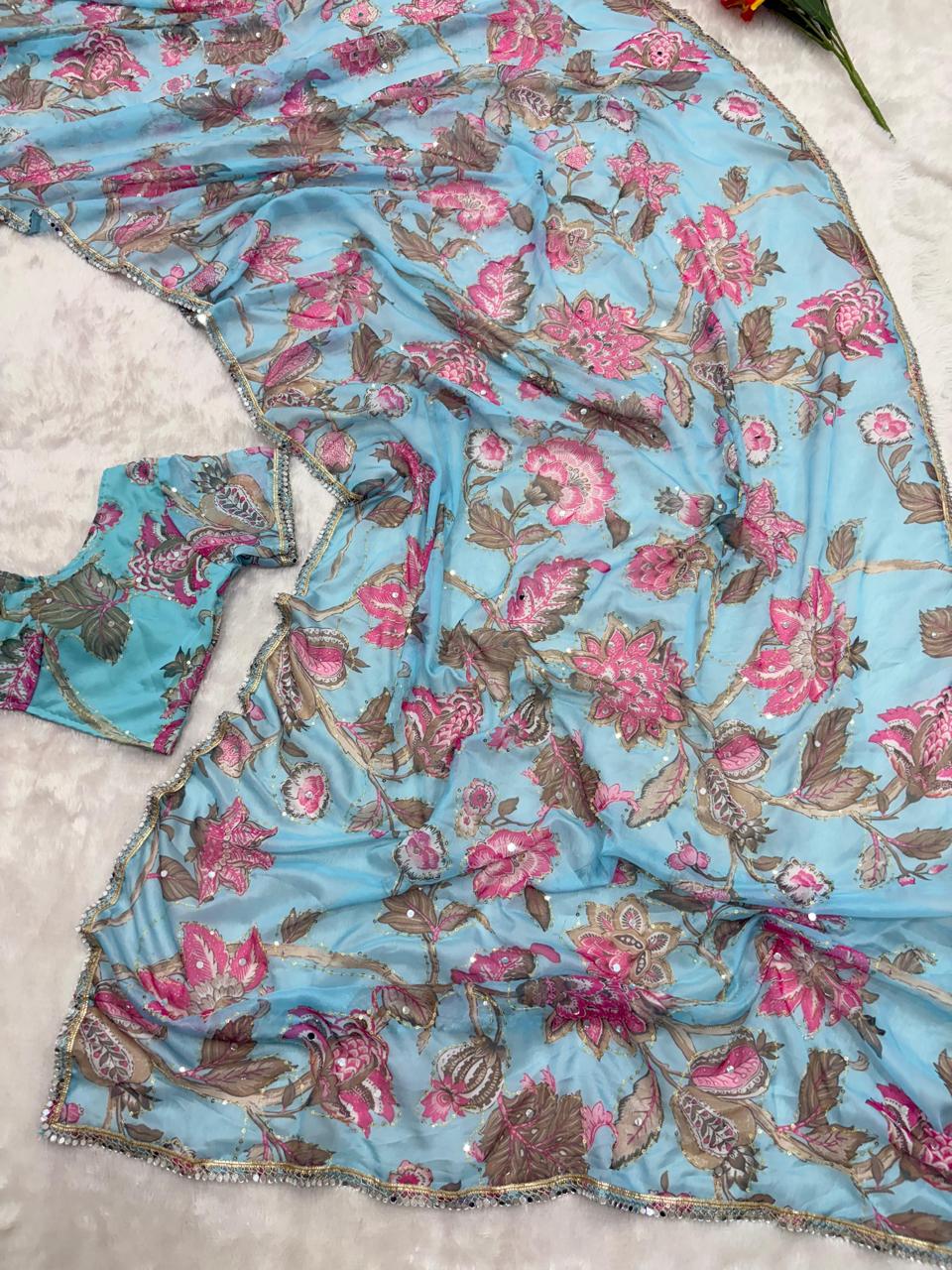 Bollywood collections party wear fancy  Georgette saree's