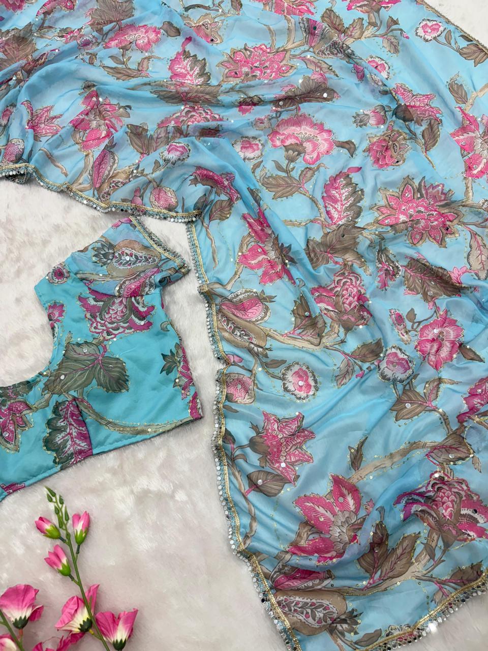 Bollywood collections party wear fancy  Georgette saree's