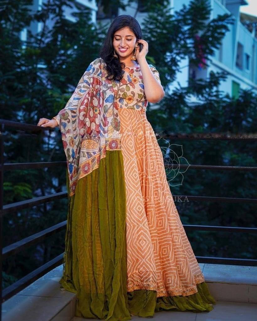 Summer Bloom Digital Print Georgette Anarkali Gown