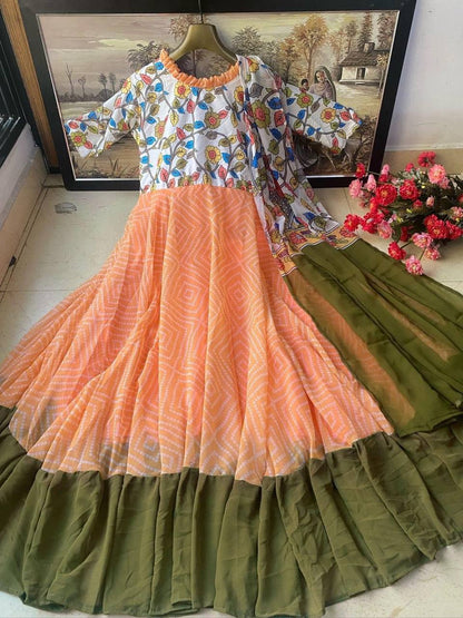 Summer Bloom Digital Print Georgette Anarkali Gown