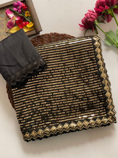 New Bollywood BlockBuster Sequins Georgette Saree Inspired by Sargun Mehta