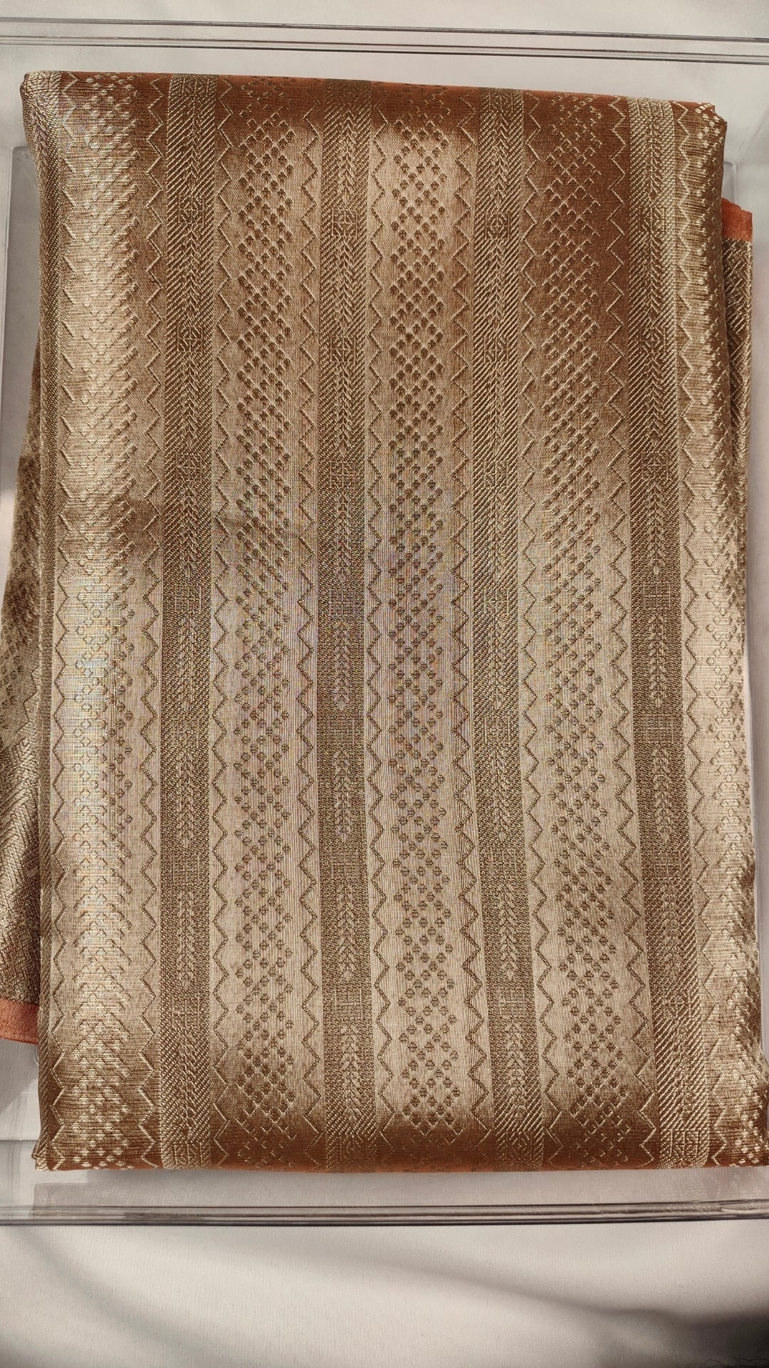 Pink & Yellow Crush Tissue Saree
