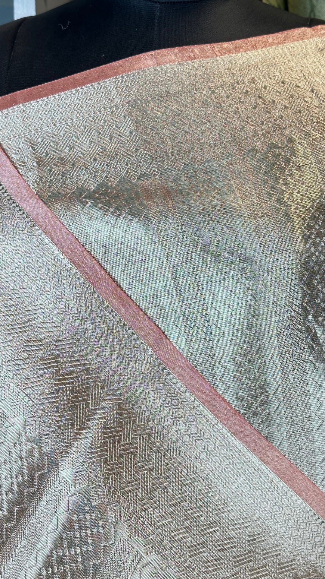 Pink & Yellow Crush Tissue Saree