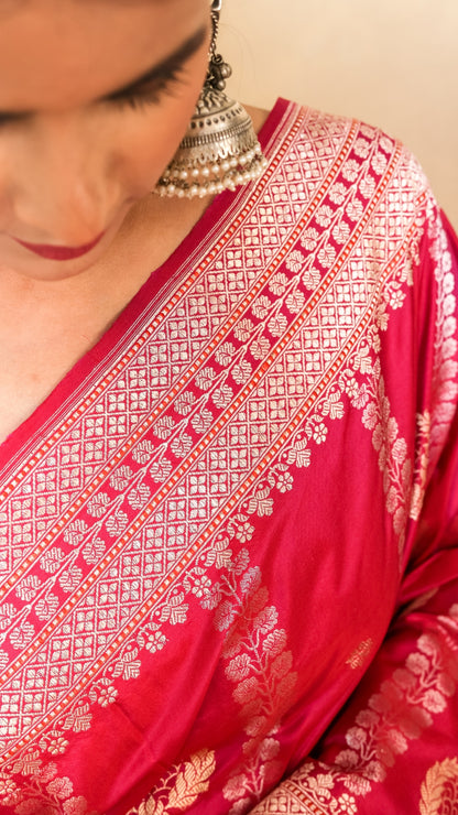 Purple Plum Katan Mashru Silk