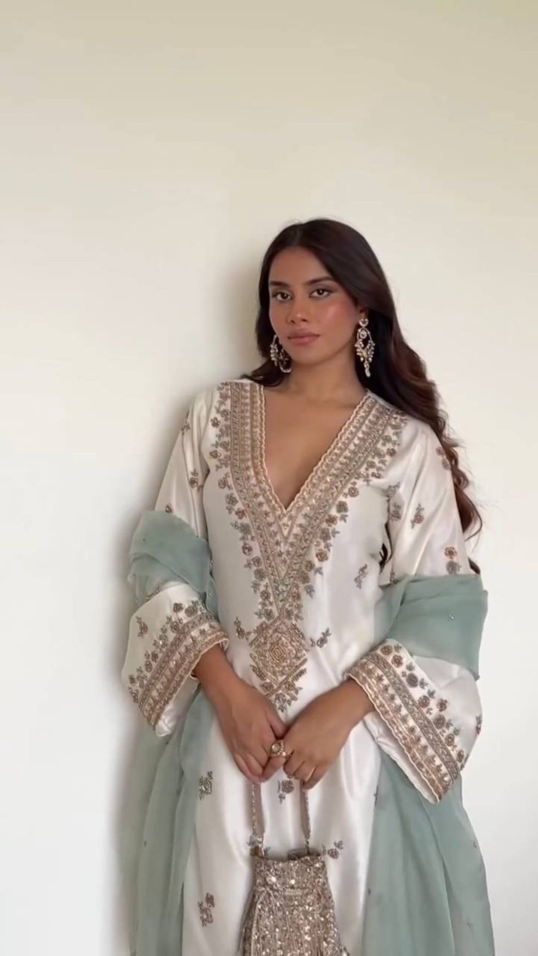 Roman Silk Embroidered Plazzo Suit Set