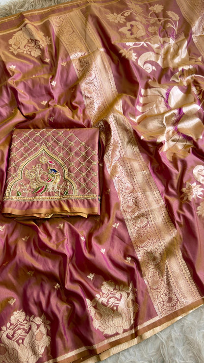 Royal Paithani Silk Saree with Vibrant Heavy Aari Work Blouse
