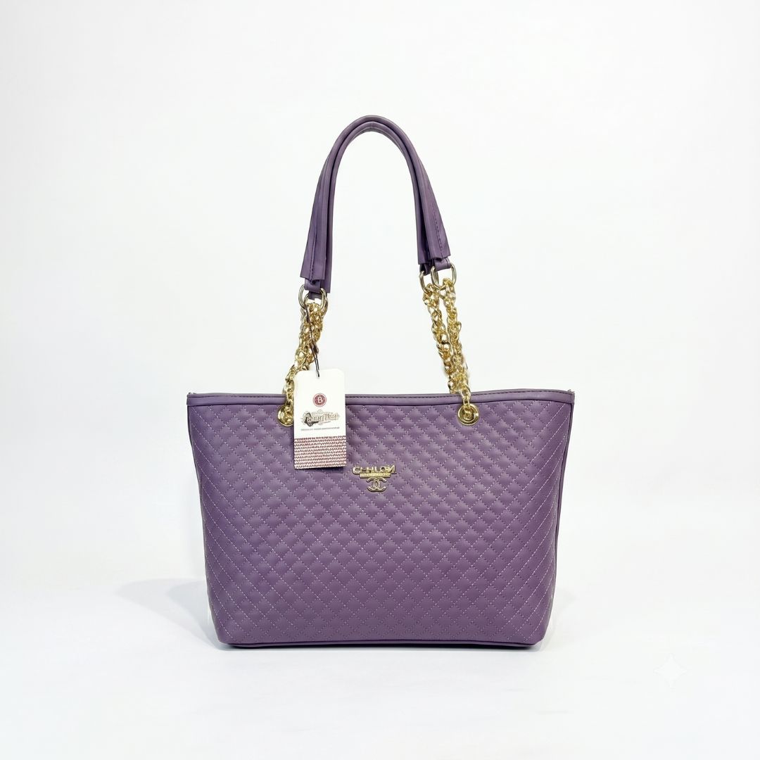 Lavender Quilted Luxury Tote Bag