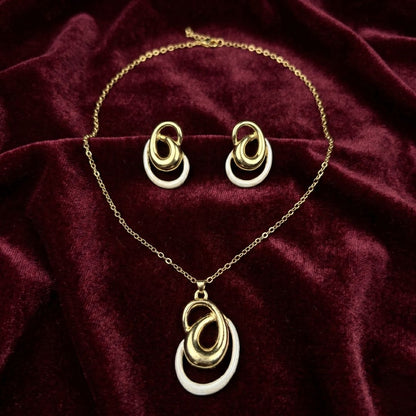 Gold Pendant & Earring Set for Women